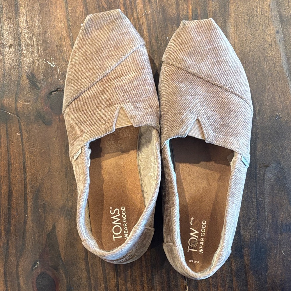 TOMS Tan Corduroy Casual Slip-Ons